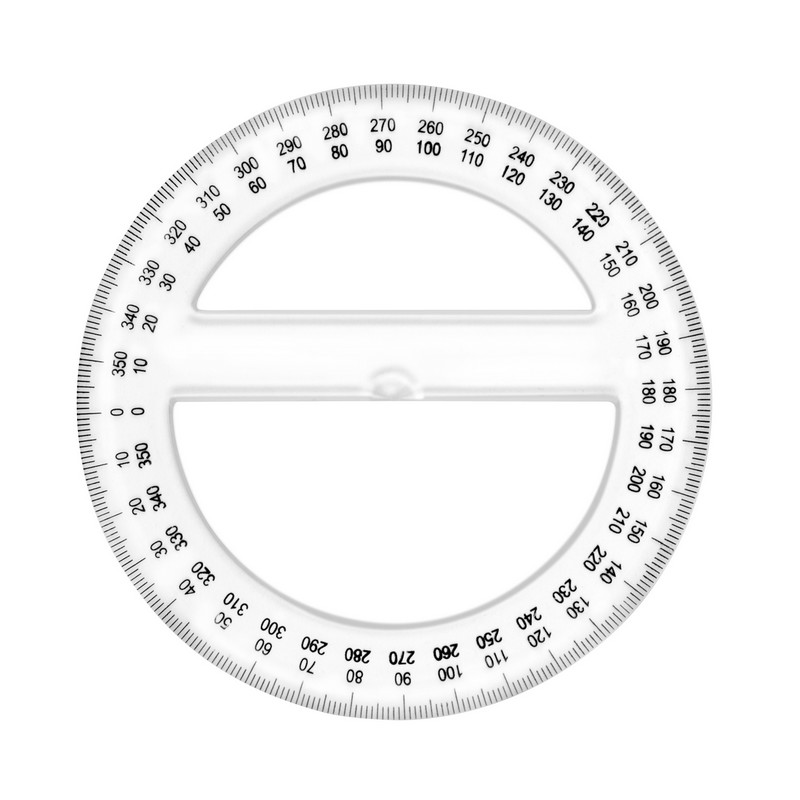 Safe Tool Fournitures scolaires Rapporteur cristal 360° 12 cm circulaire