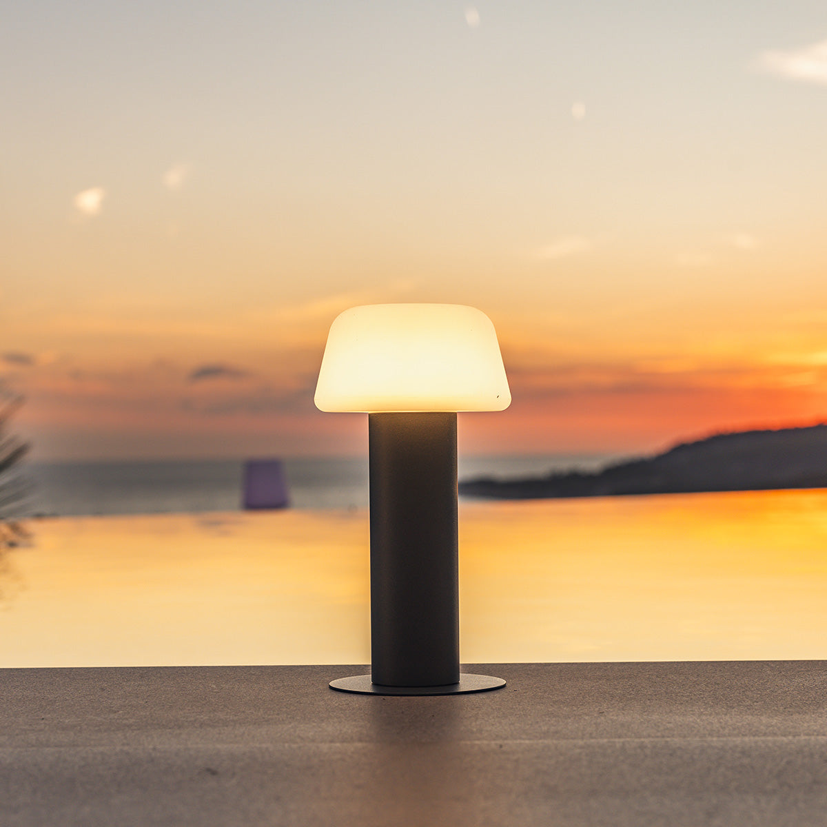 Red Deco Malo H21cm lampe sans fil alu blanc chaud dimmable