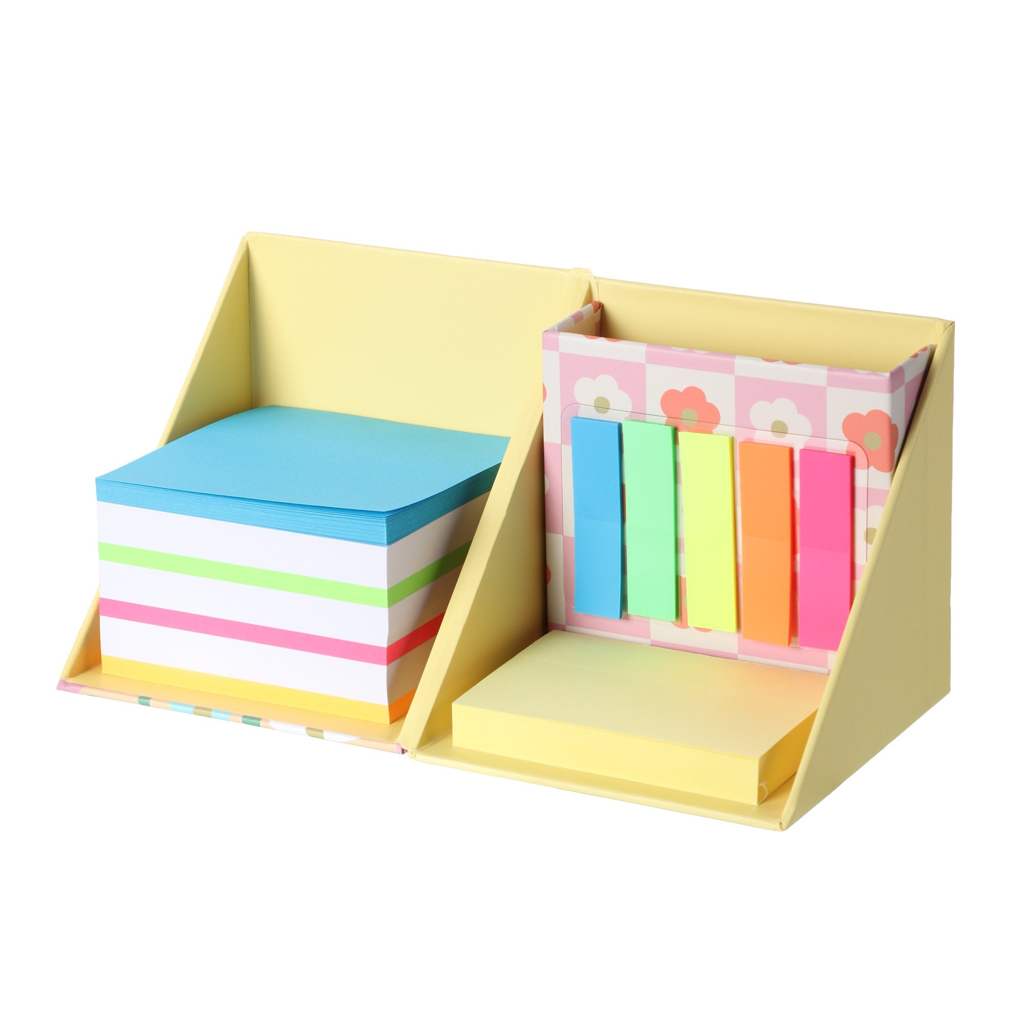 Stokomani Scolaire Bloc-notes pot à crayon notes adhésives rose