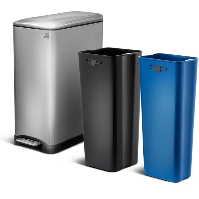 Red Deco Edge 50L poubelle tri sélectif inox brossé