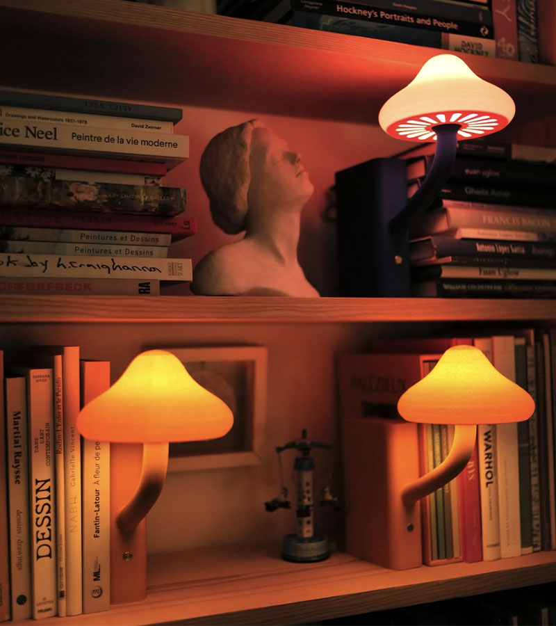 L'avant gardiste Myria lampe-livre champignon bleu royal