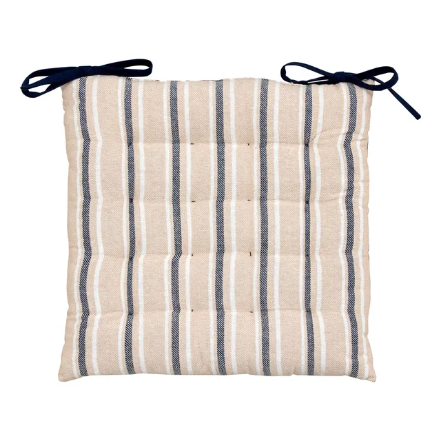 Stokomani Maison galette de chaise rayures bleues 38x38 cm