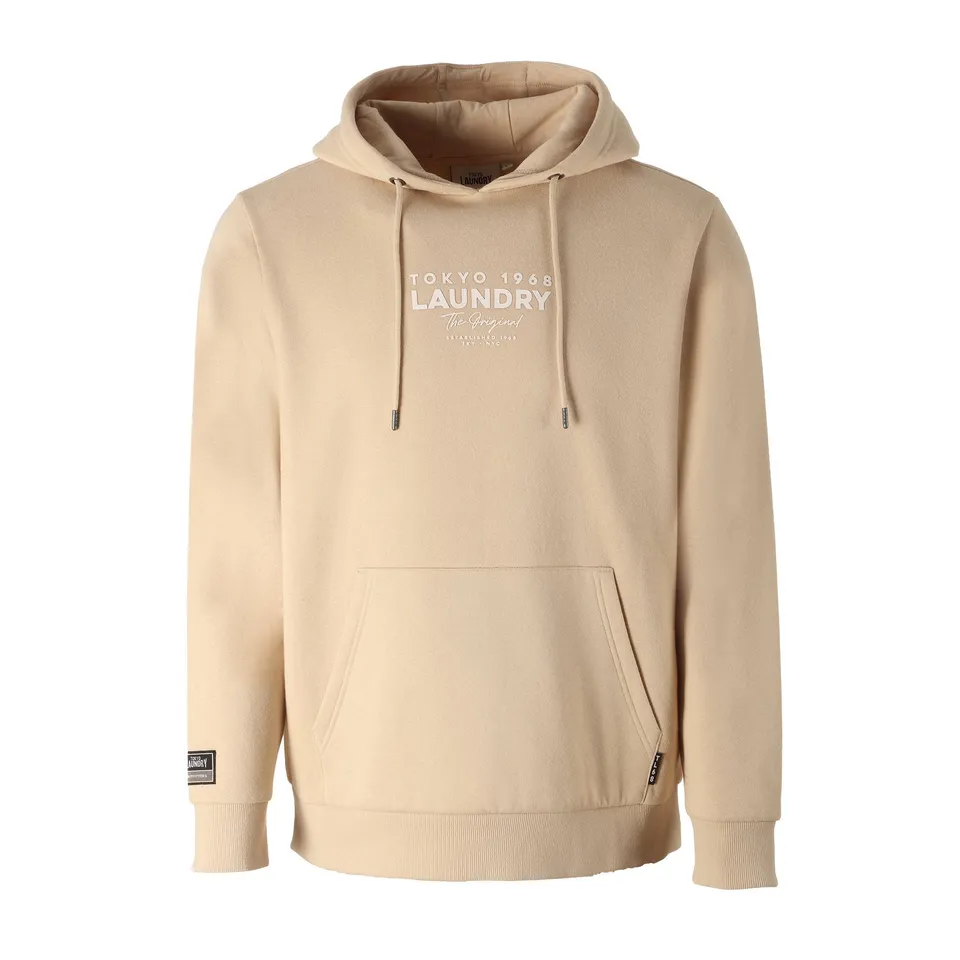 Sweat à capuche beige homme taille L coton