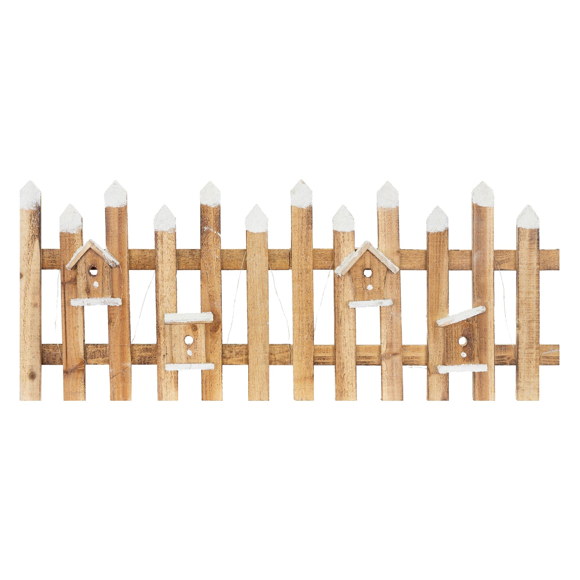 ECD Germany Haus Wohnen clôture Noël LED bois rouge 98x57