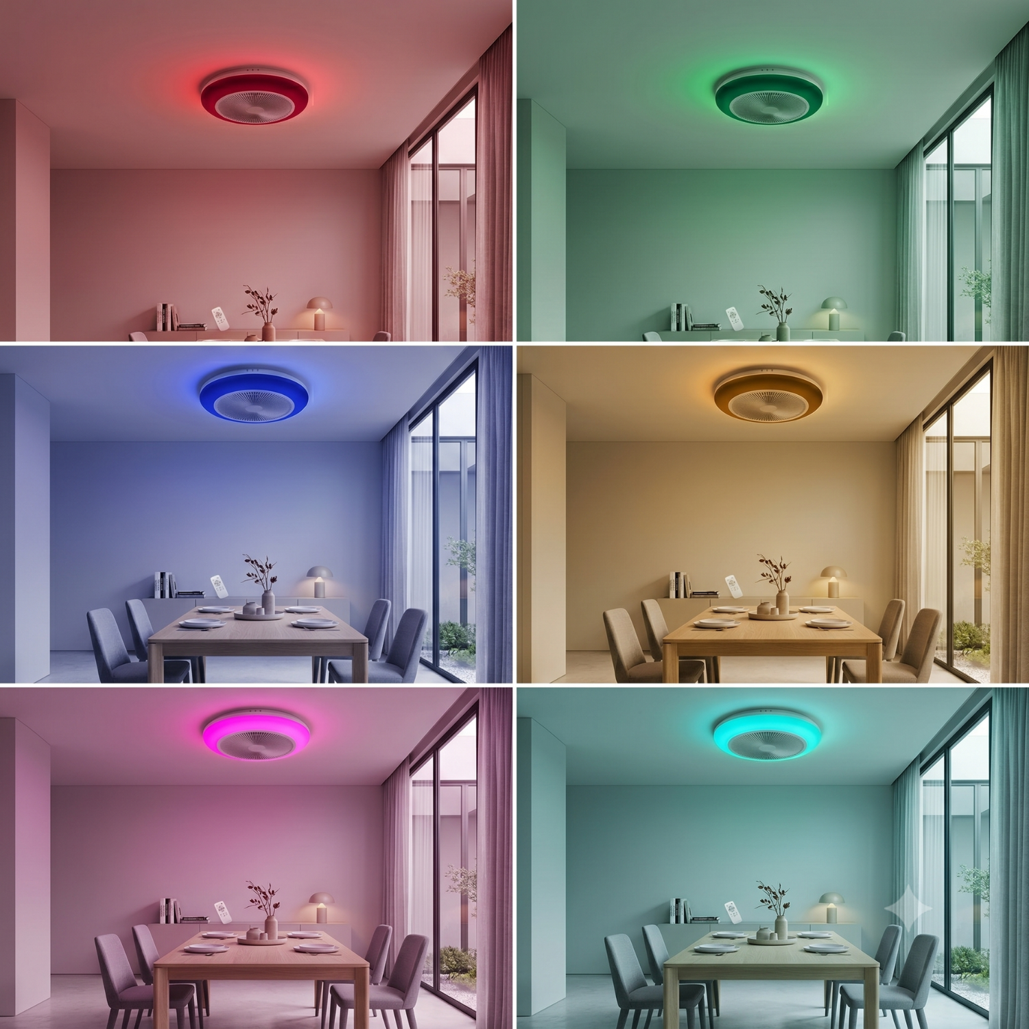 Red Deco Laguna 46cm ventilateur plafond LED RGB blanc