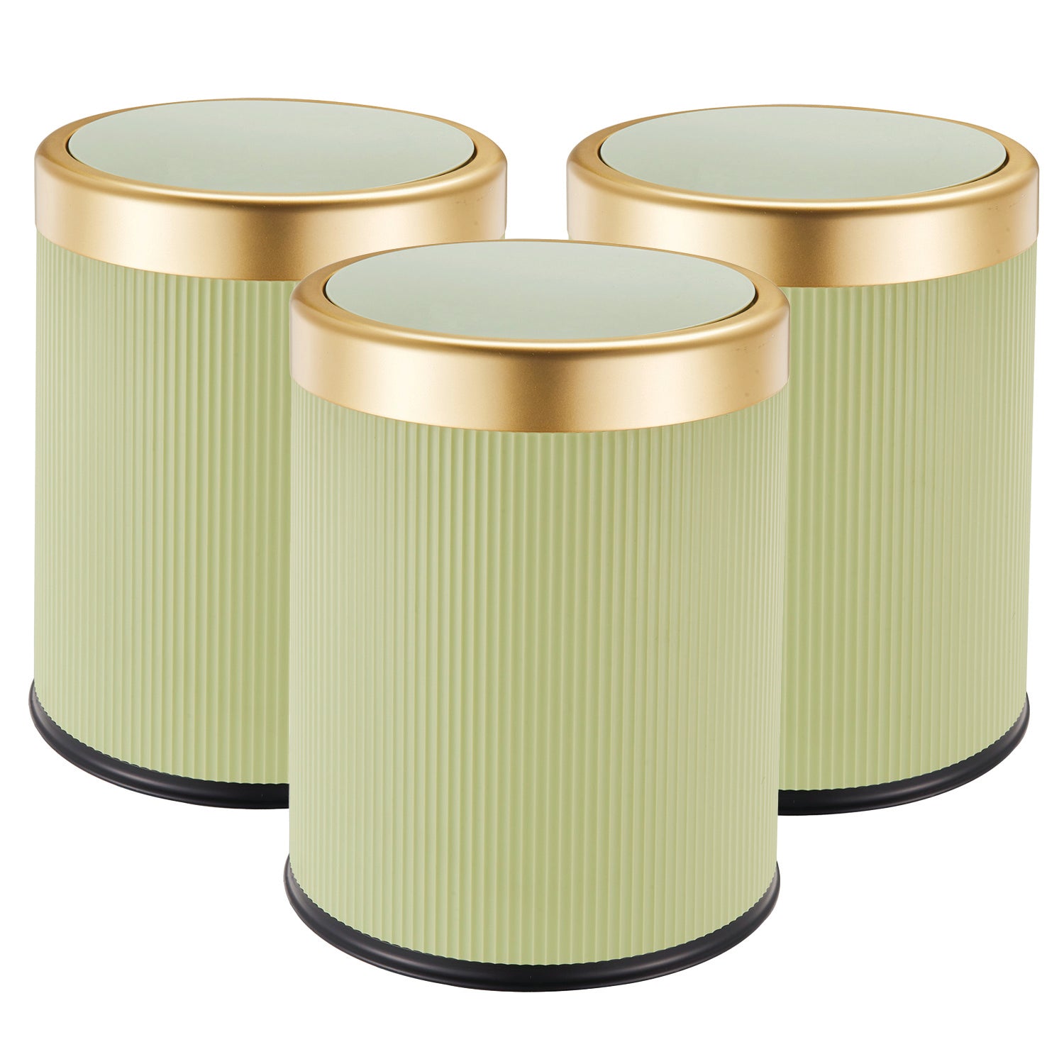 Red Deco Glint 8L poubelle push lot 3 vert or plastique