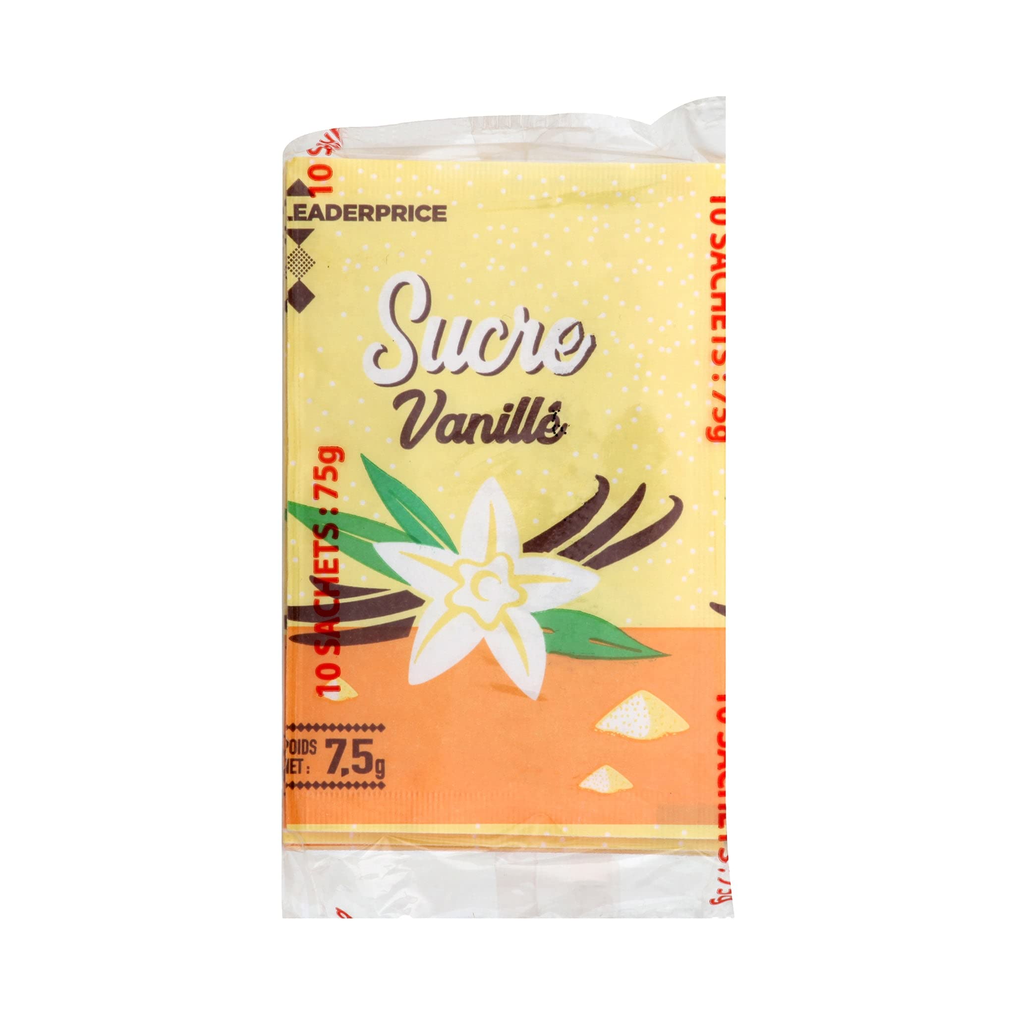 Leader Price sucre vanillé x10 sachets 75 g desserts
