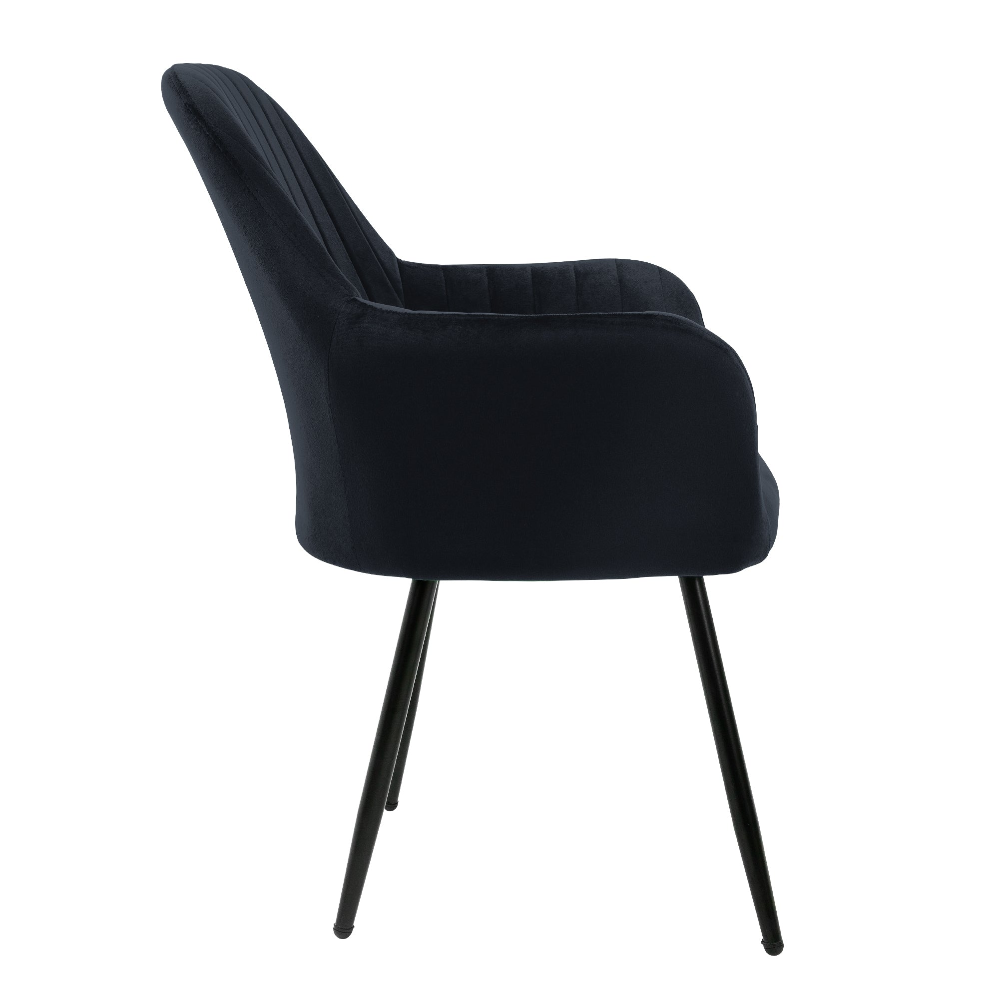 ECD Germany Möbel chaise salle à manger velours noir lot de 2