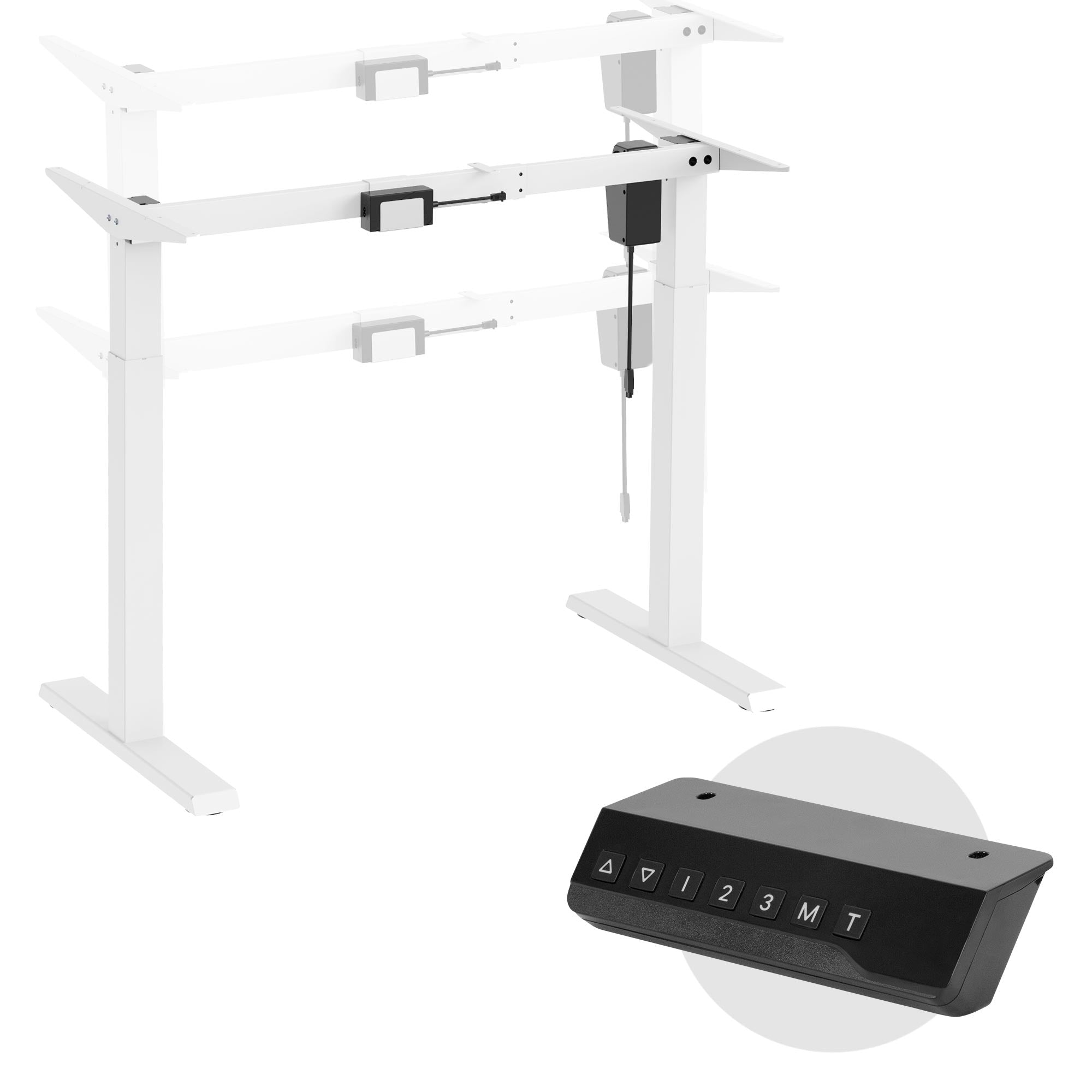 ECD Germany Möbel piétement bureau électrique gris 73-123 cm