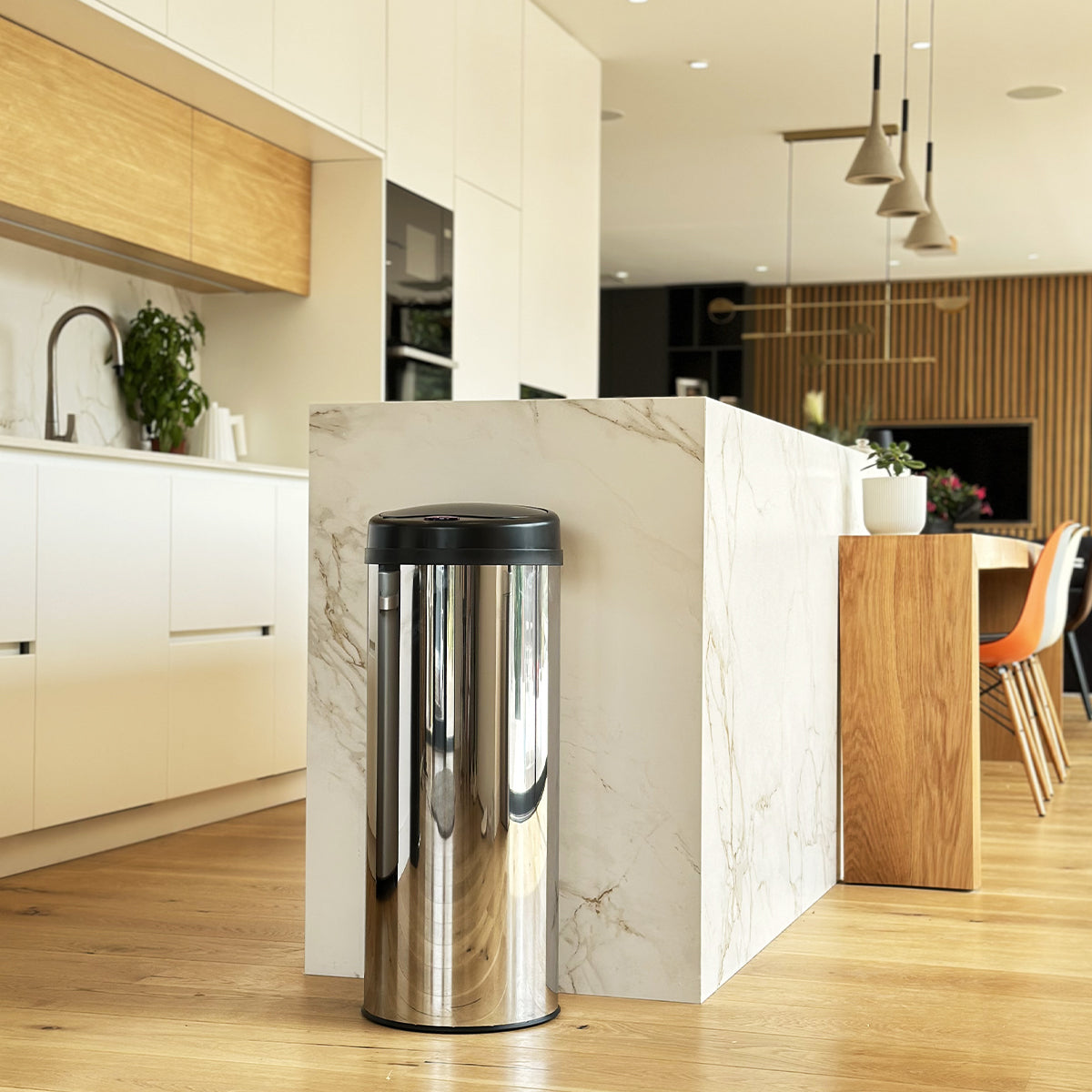 Red Deco Artic Silver poubelle automatique 50L inox