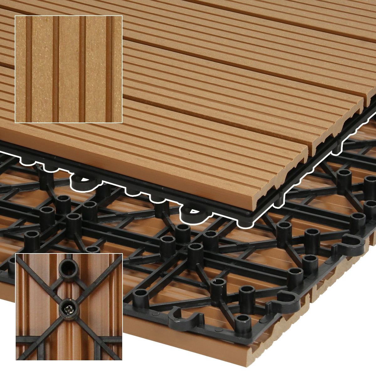 ECD Germany dalle terrasse WPC teck 30x30 cm lot 11 soit 1 m²