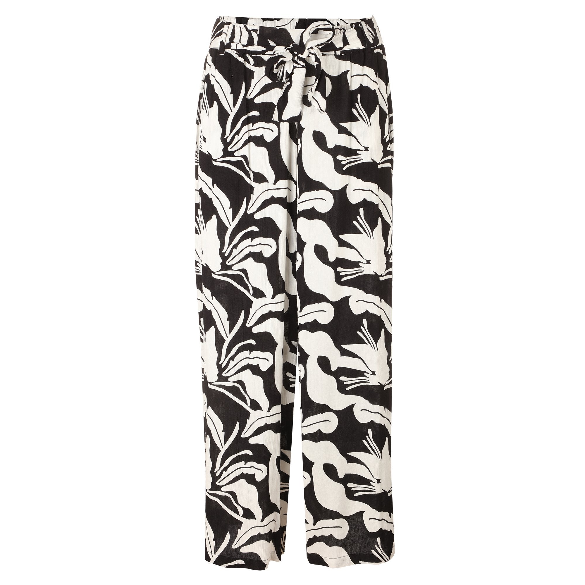 Stokomani Mode pantalon large noir imprimé fluide femme