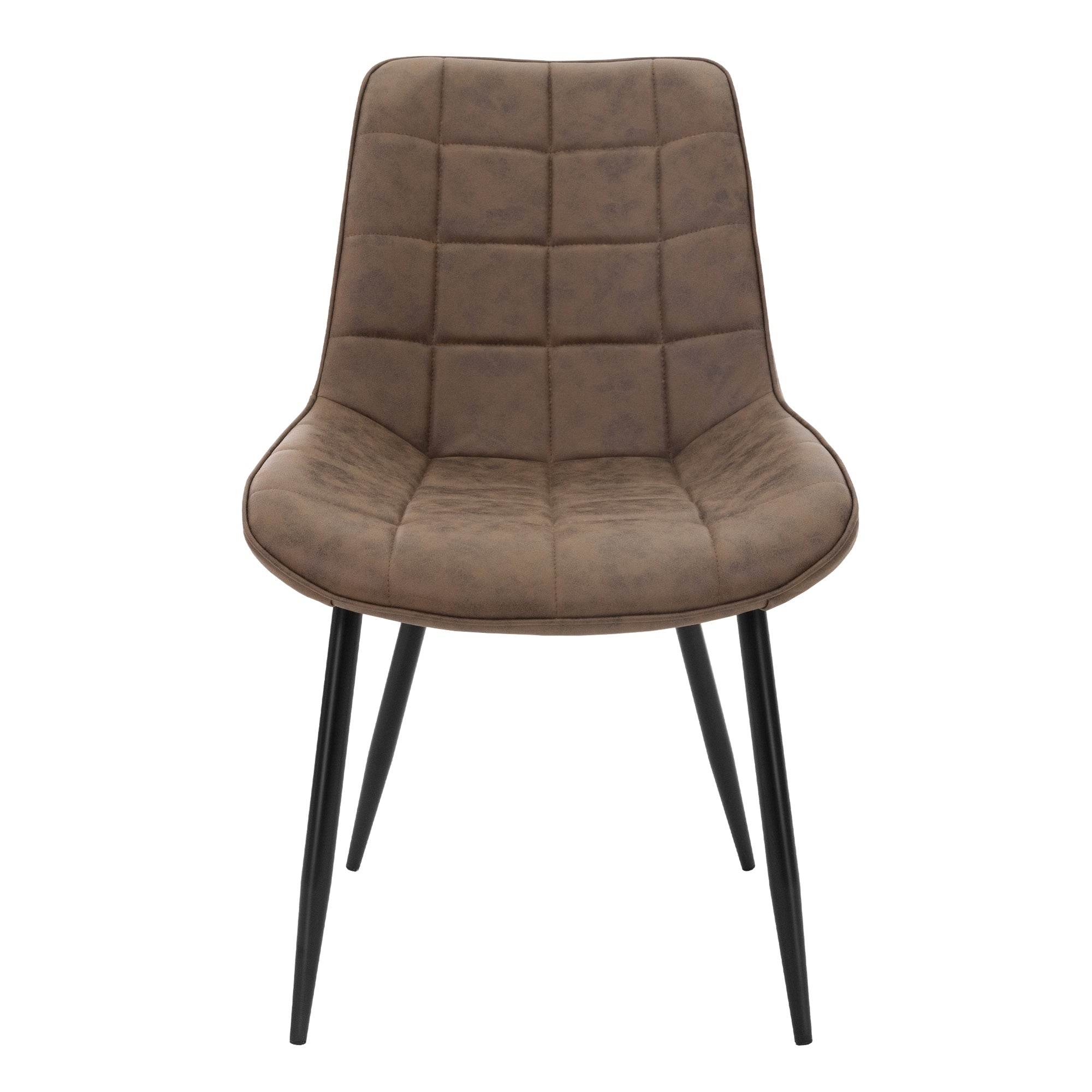ECD Germany Möbel ML-Design chaise marron simili cuir lot de 4