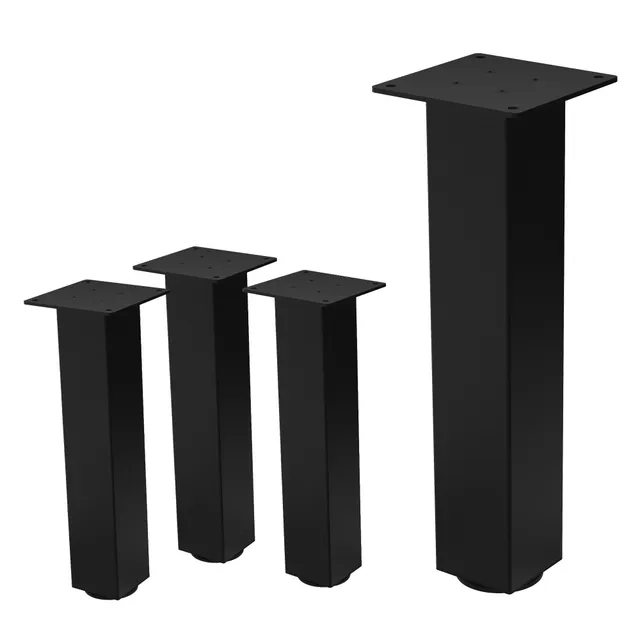 ECD Germany Möbel Pied de table acier noir 42 cm lot 4