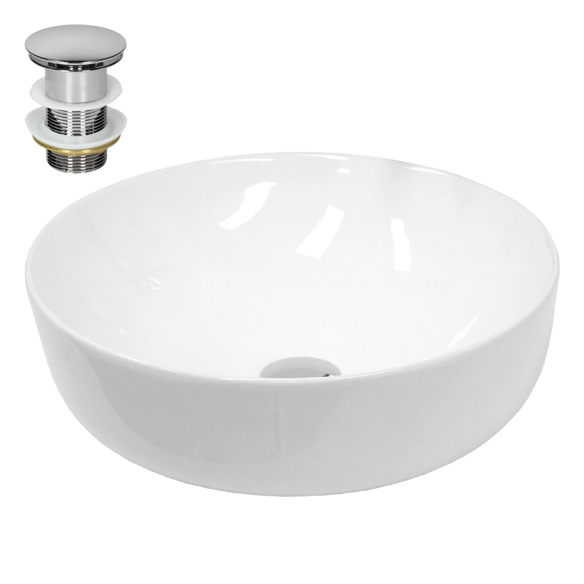 ECD Germany Sanitär Vasque ronde céramique blanc 40 cm