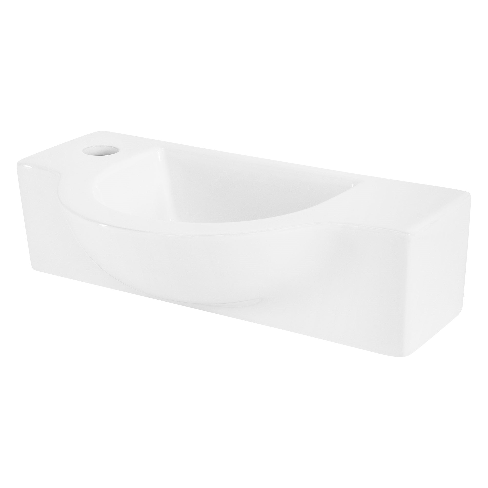 ML-Design lavabo céramique 44,5x25,5 blanc sans trop-plein