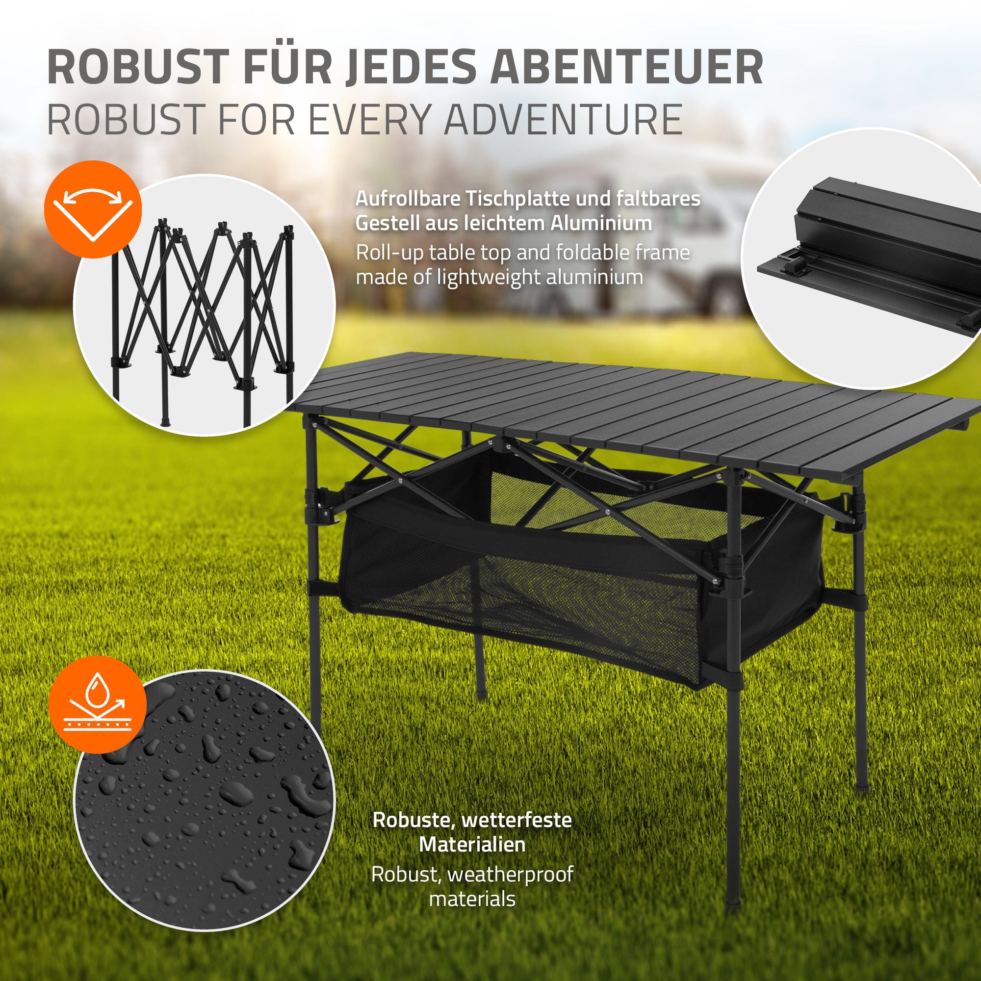 ECD Germany Hauki set camping table pliante + 2 chaises kaki
