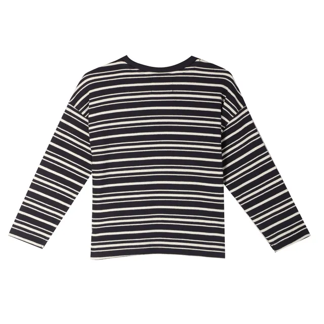 Stokomani Mode tee-shirt marinière bleu foncé enfant