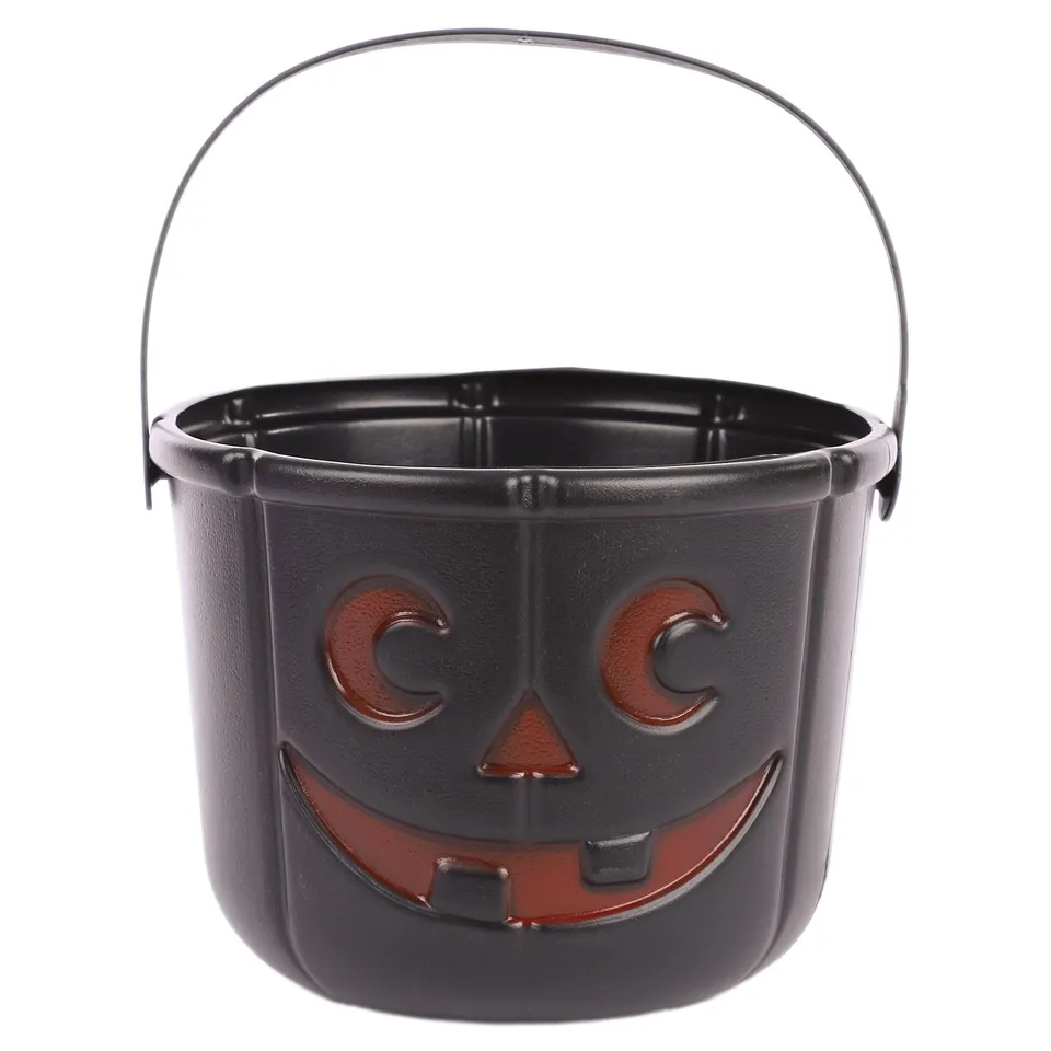 Seau citrouille Halloween panier bonbons plastique