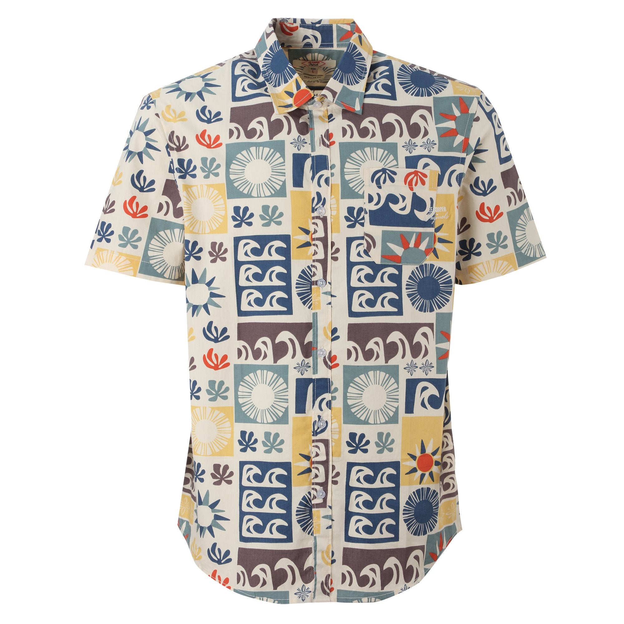 Stokomani Mode Chemise manche courte motifs jaune