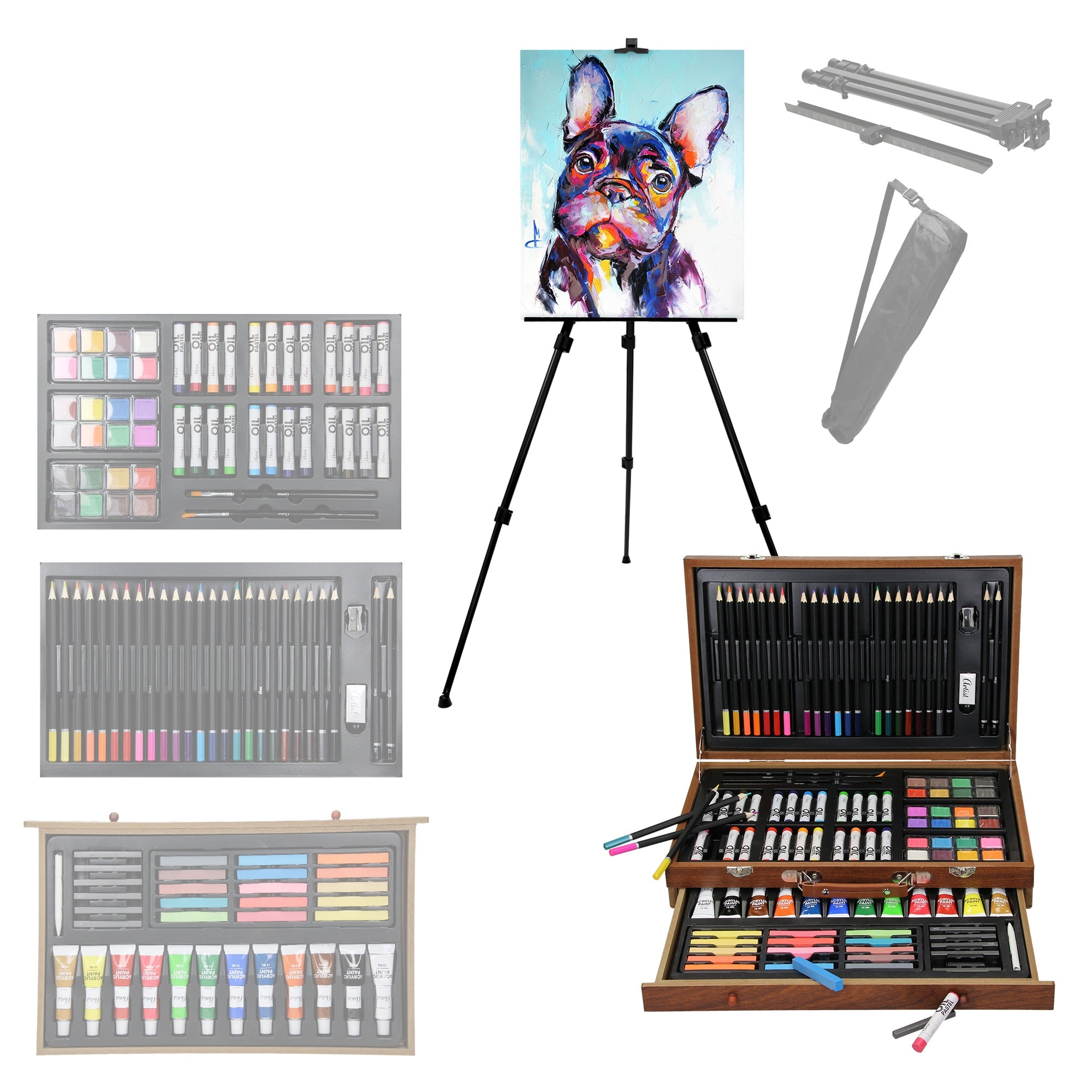 ECD Germany Kinder coffret dessin 112 pièces + chevalet enfant