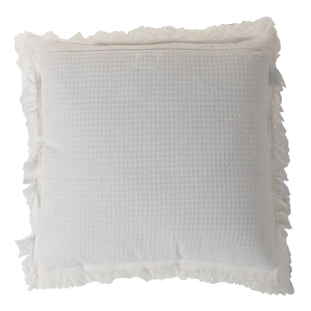 Stokomani Maison Coussin gaufré coton blanc 40x40cm
