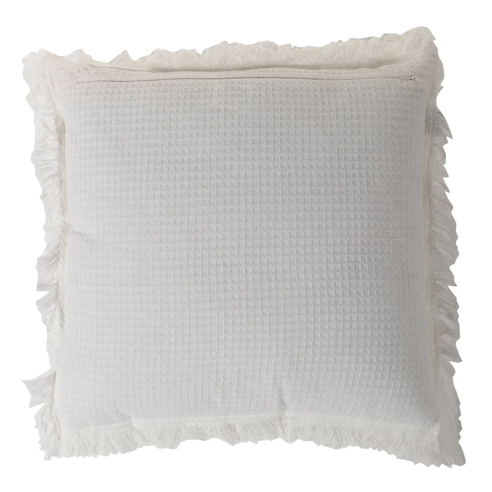 Stokomani Maison Coussin gaufré coton blanc 40x40cm