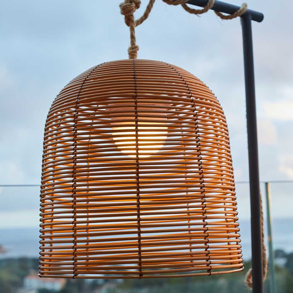 Red Deco Hang Boheme suspension rotin LED dimmable H35 cm