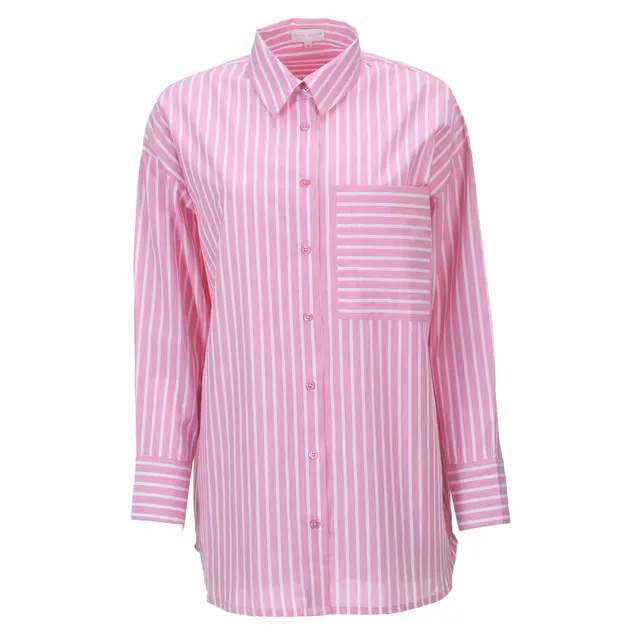Stokomani Mode Chemise popeline rose chemisier femme