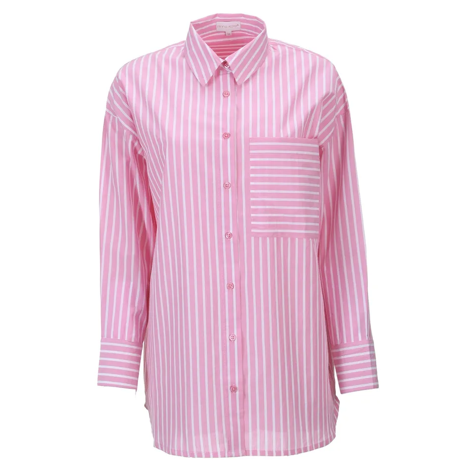 Stokomani Mode Chemise popeline rose chemisier femme