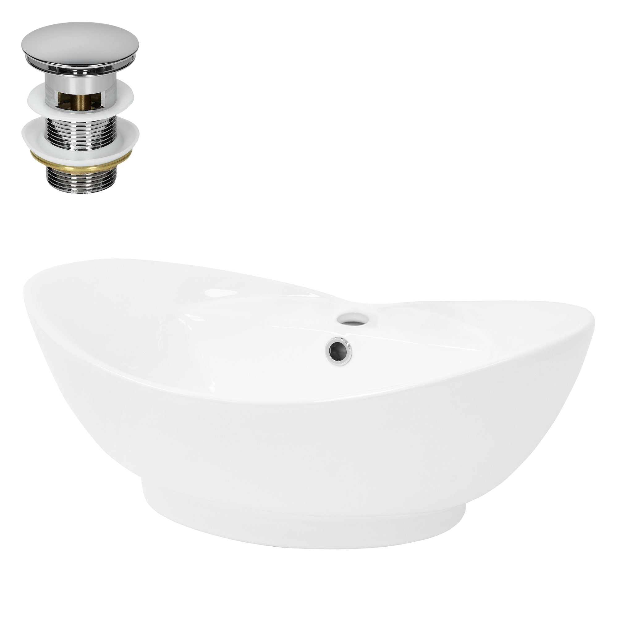 ECD Germany Sanitär LuxeBath lavabo blanc céramique avec bonde