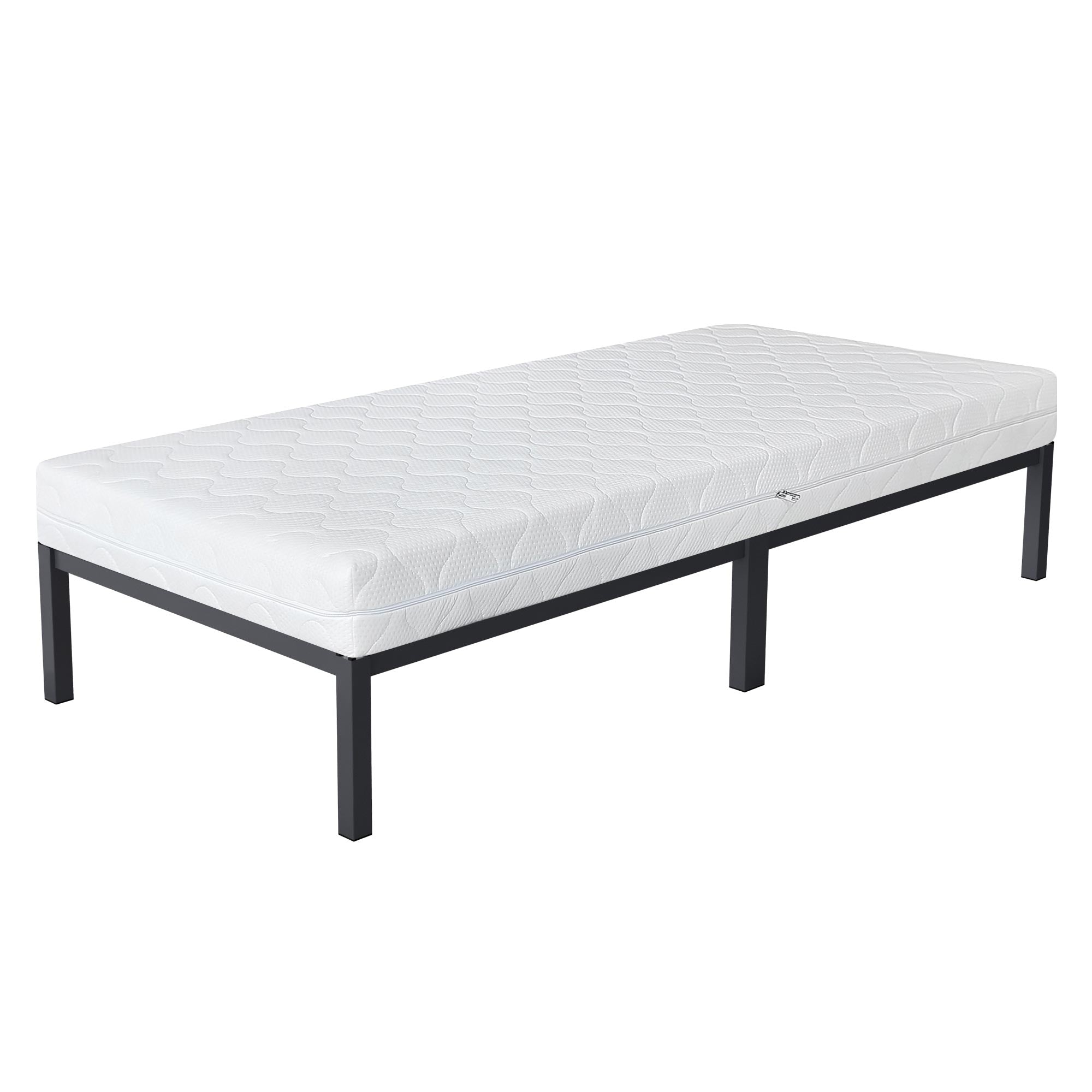 ECD Germany Möbel lit métal 90x200 anthracite sommier