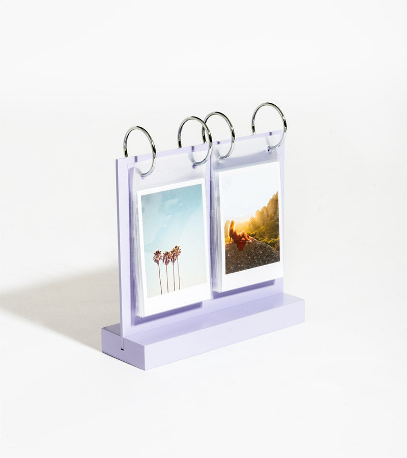 L'avant gardiste cadre photo bois Instax violet crème
