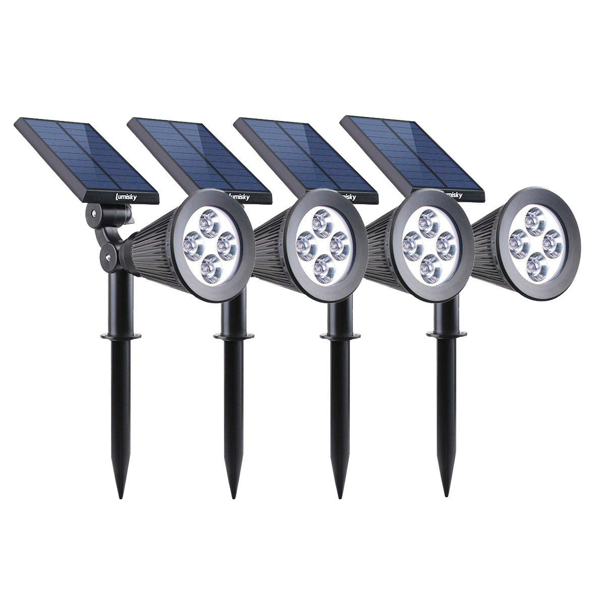 Red Deco Spiky lampe solaire lot de 4 spots LED H42 cm dimmable