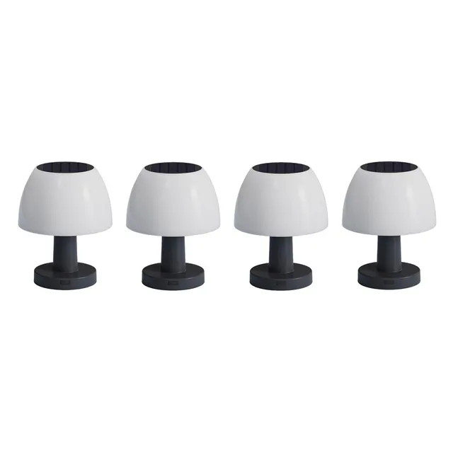 Red Deco Lumina lampe table solaire lot 4 blanc H13,5cm