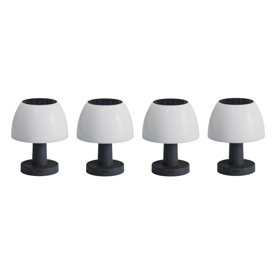 Red Deco Lumina lampe table solaire lot 4 blanc H13,5cm
