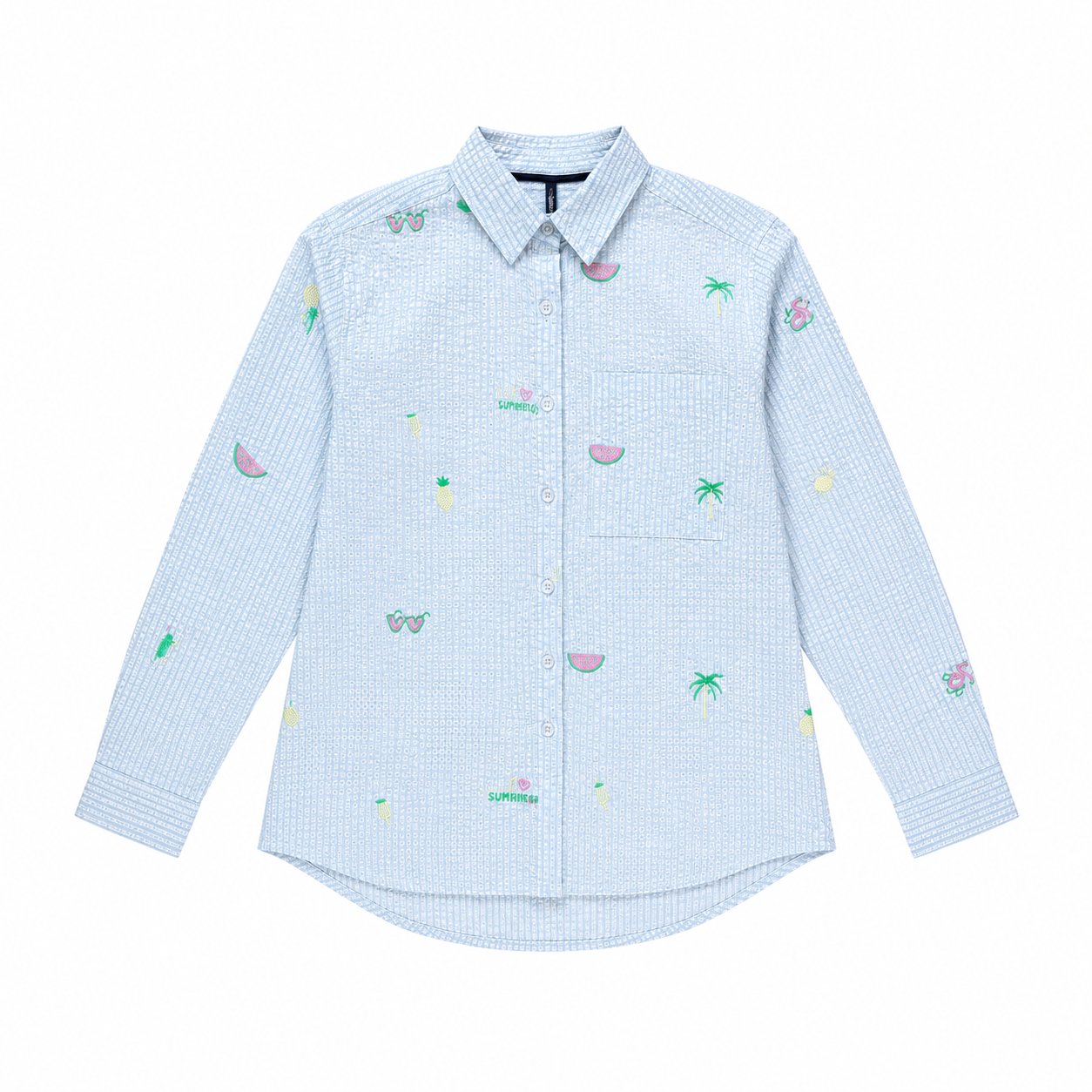 Stokomani Mode Chemise broderies bleu taille 36