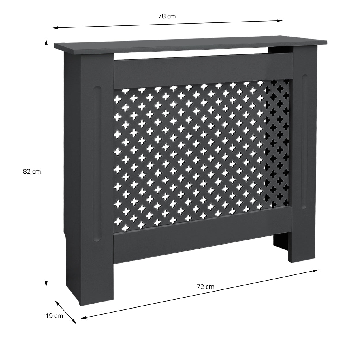 ECD Germany cache radiateur anthracite 78x19x82 cm MDF