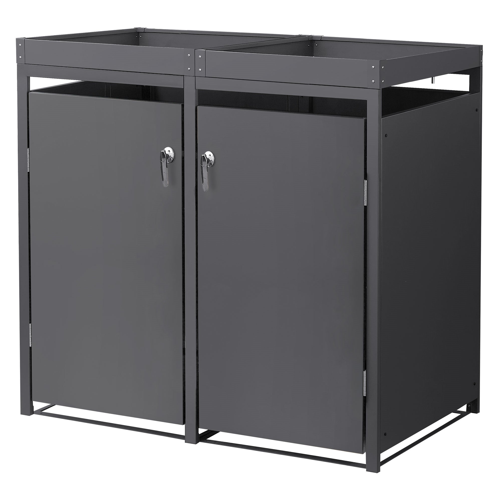 ECD Germany Garten cache-poubelle acier anthracite 4x240L