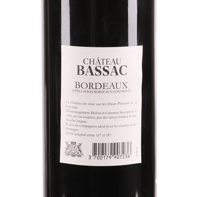 Château Bassac Bordeaux coffret bois 2 bouteilles rouge