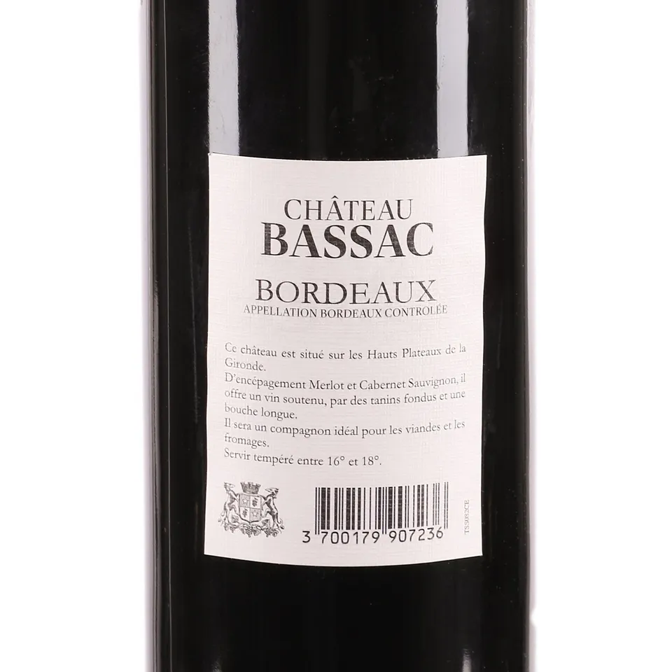 Château Bassac Bordeaux coffret bois 2 bouteilles rouge