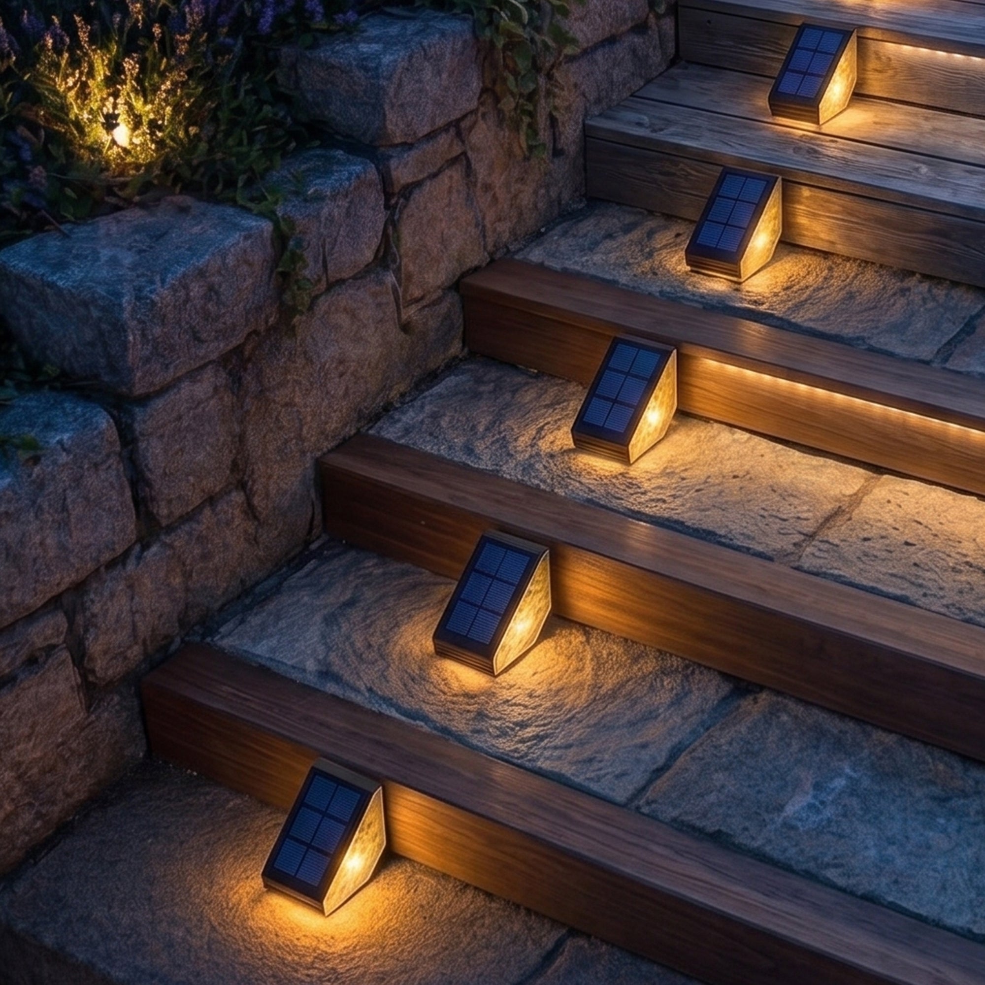 Red Deco Stepy lot 2 balises solaires LED blanc chaud H5cm