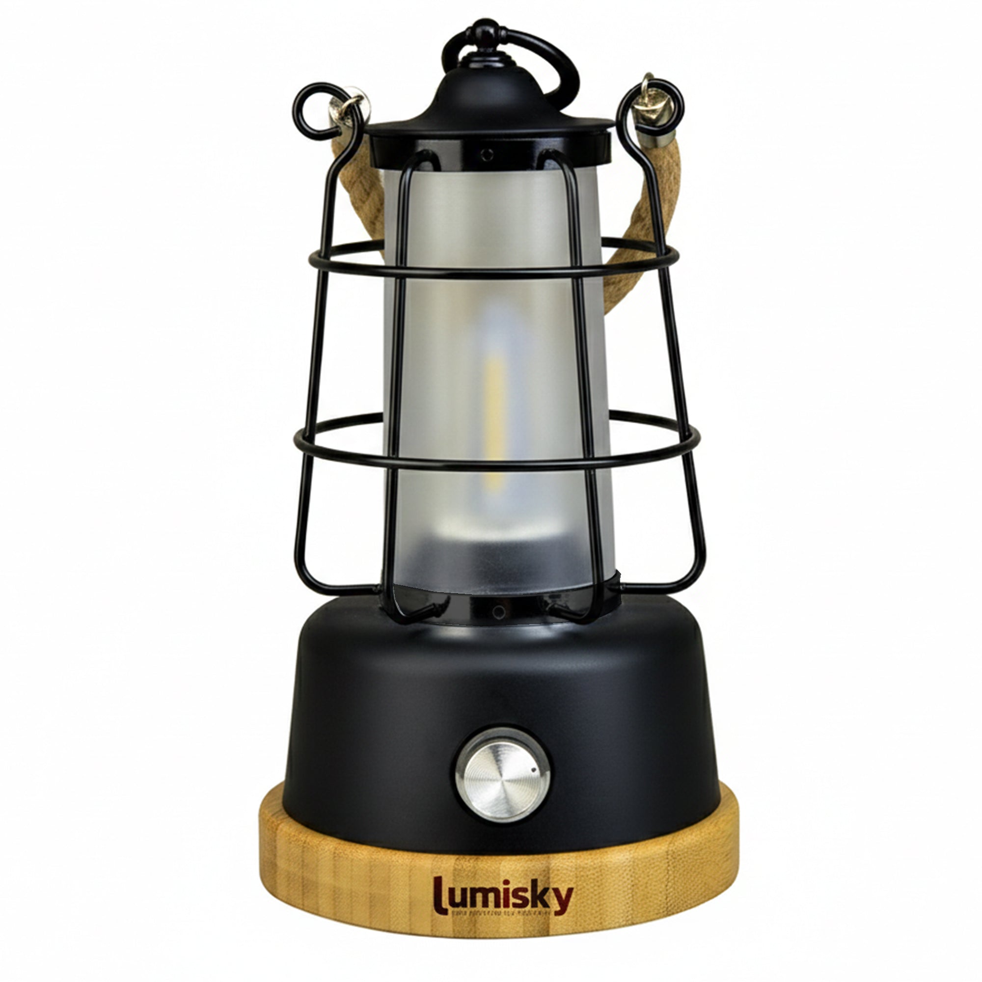 Red Deco Wildy lanterne sans fil LED anse corde dimmable H23 cm
