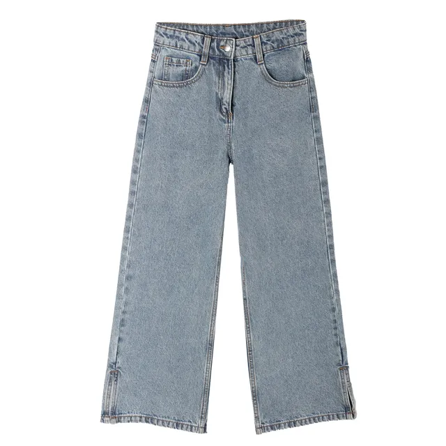 Jean wide leg bleu enfant pantalon large coton
