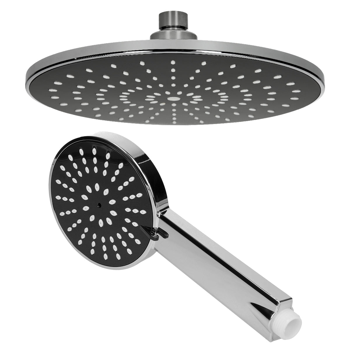 ECD Germany Sanitär ensemble douche pluie ronde noir inox