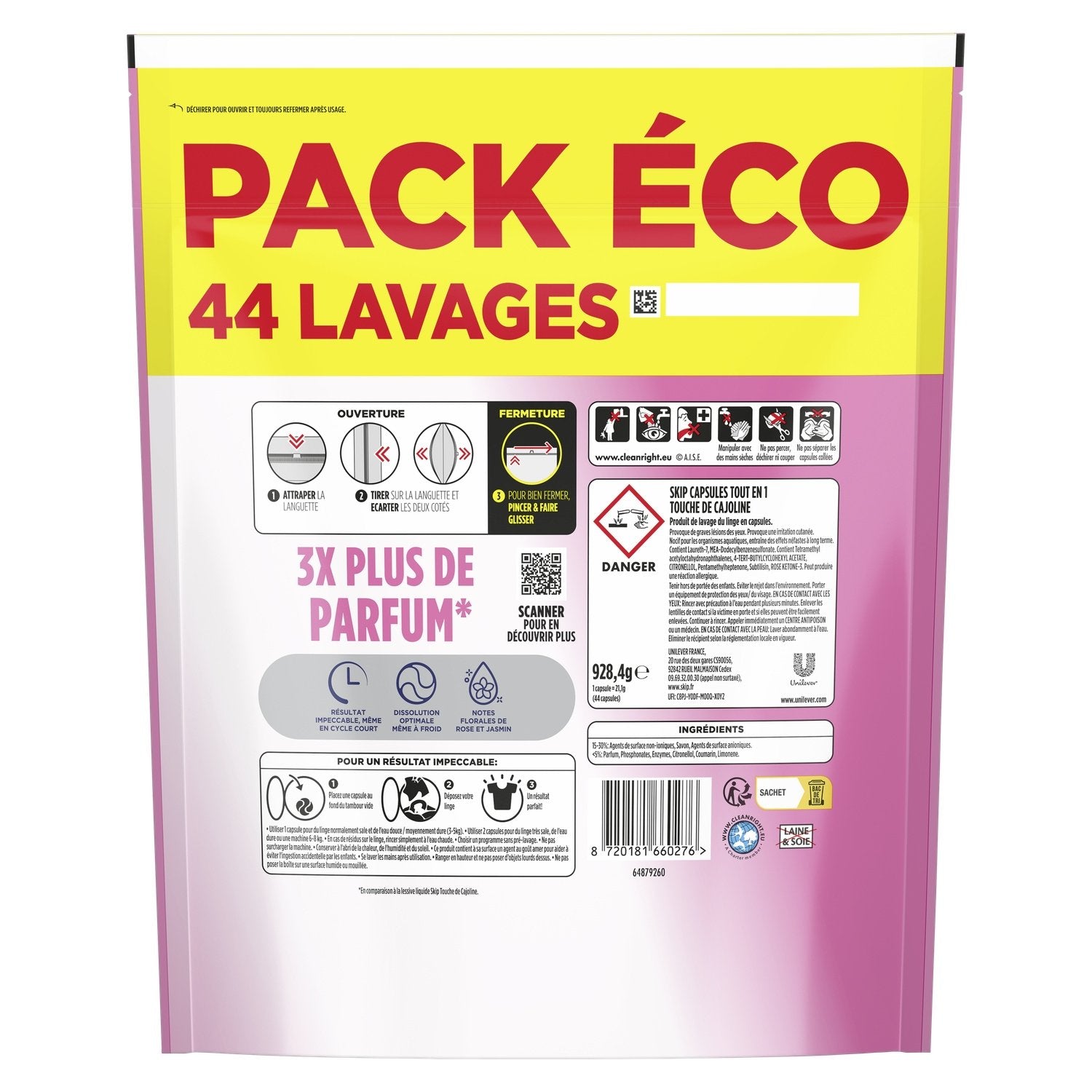 Stokomani Maison Skip 44 Capsules Lessive Cajoline