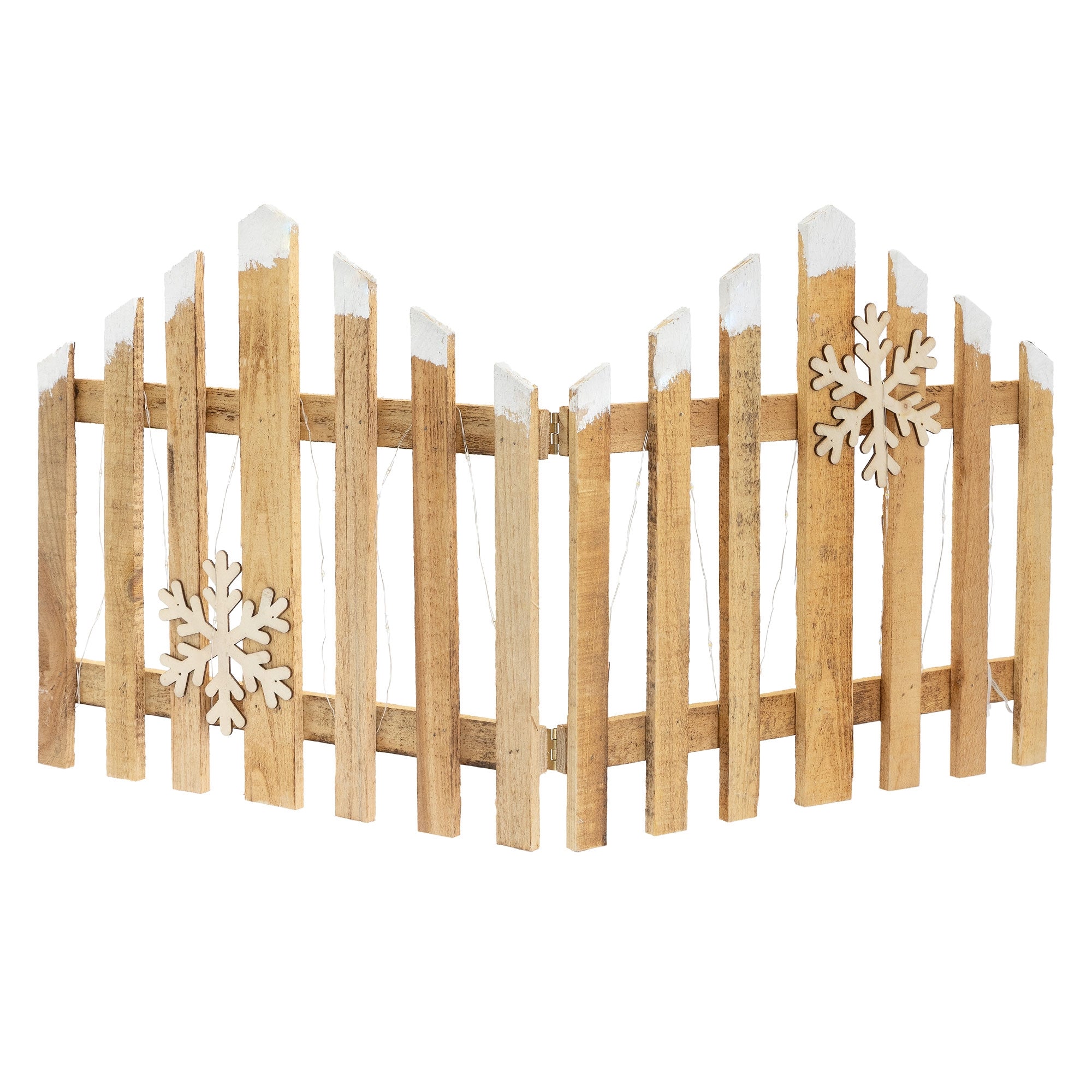 ECD Germany Haus Wohnen clôture Noël LED bois rouge 98x57