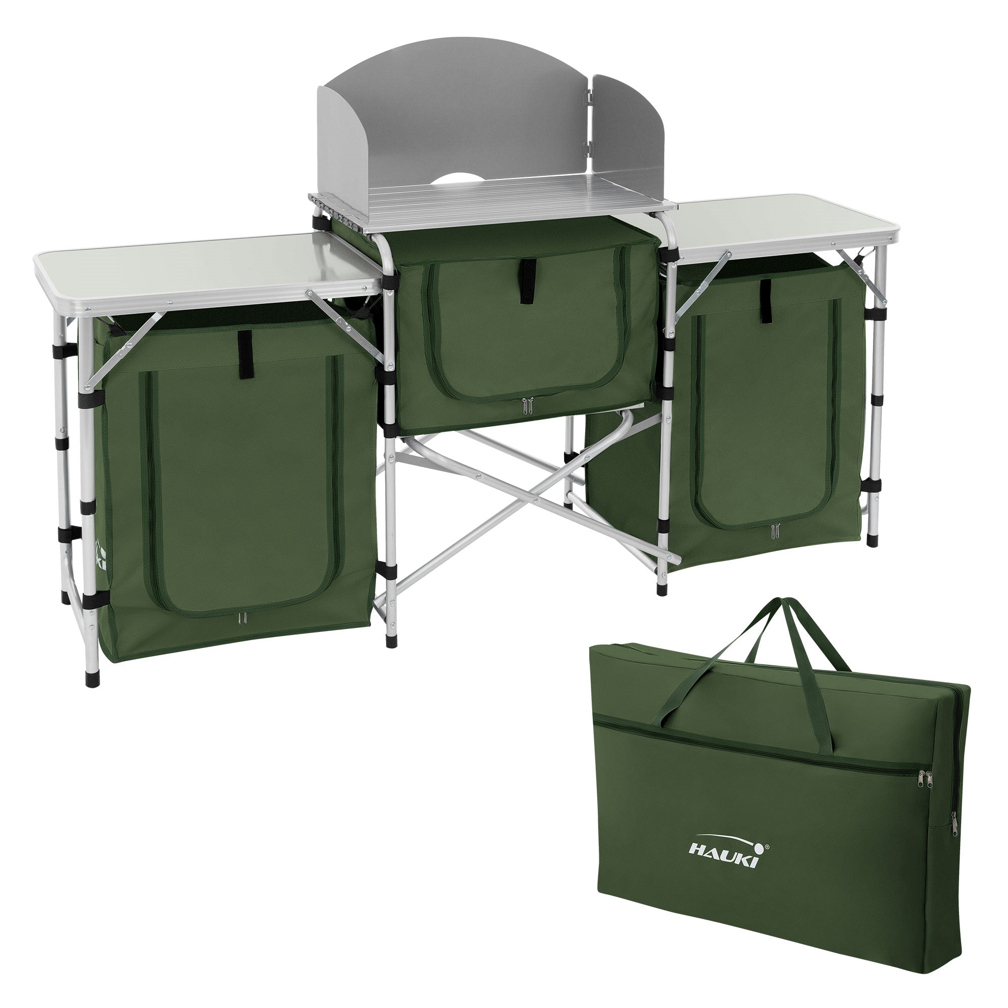 ECD Germany Hauki cuisine camping pliante grise aluminium