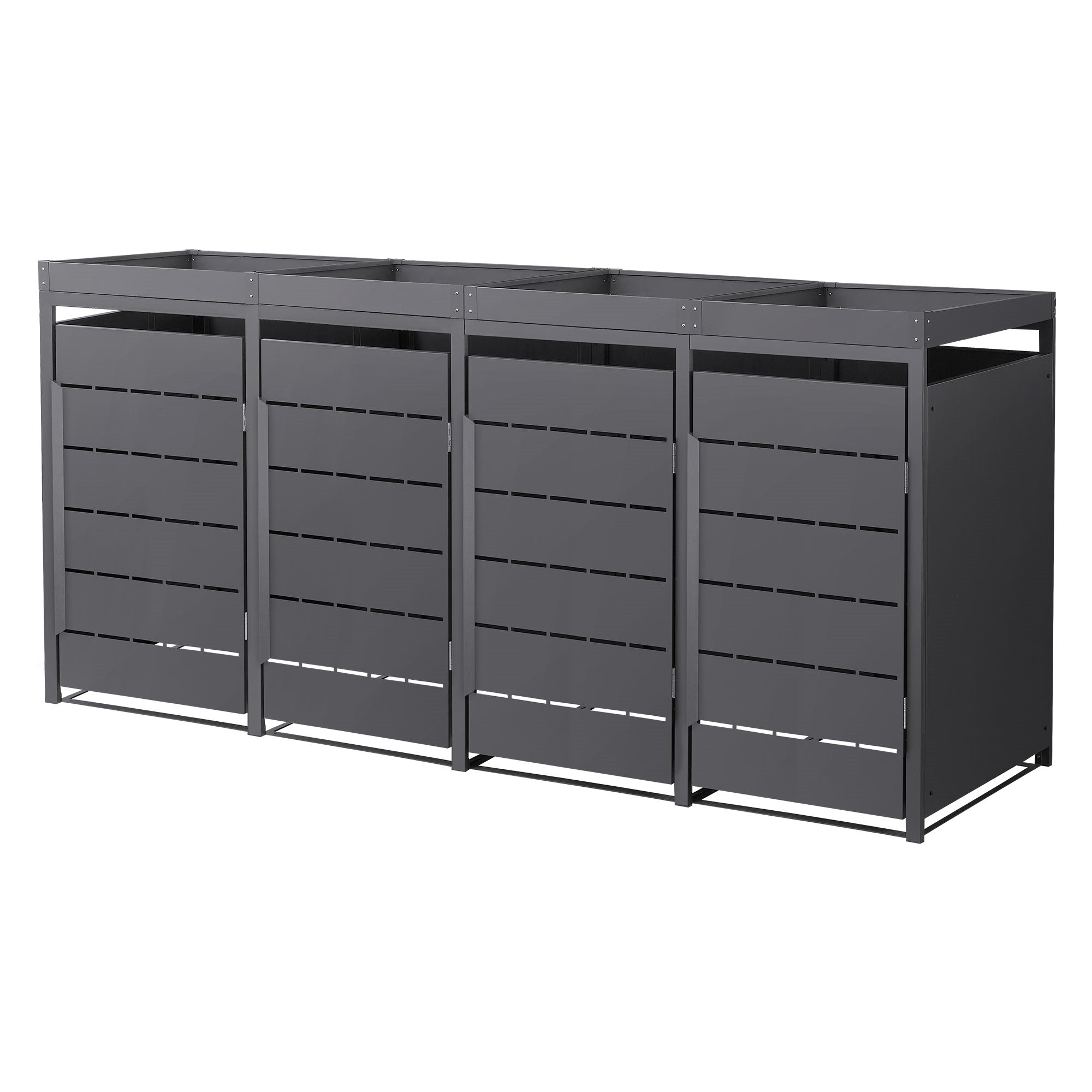ECD Germany Garten cache poubelle acier 240L chêne foncé 1 place