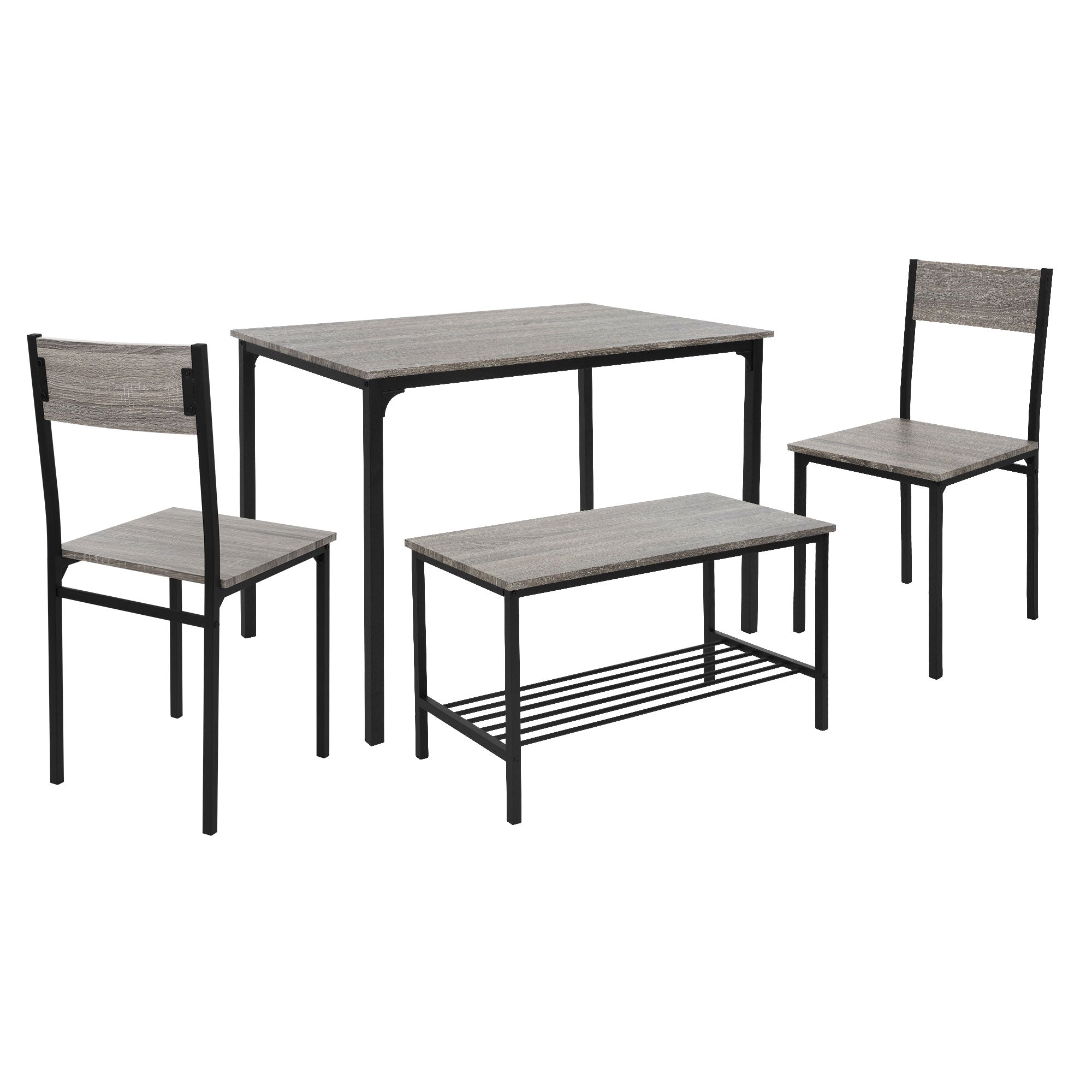 ECD Germany ensemble salle à manger 4 pièces chêne gris table banc